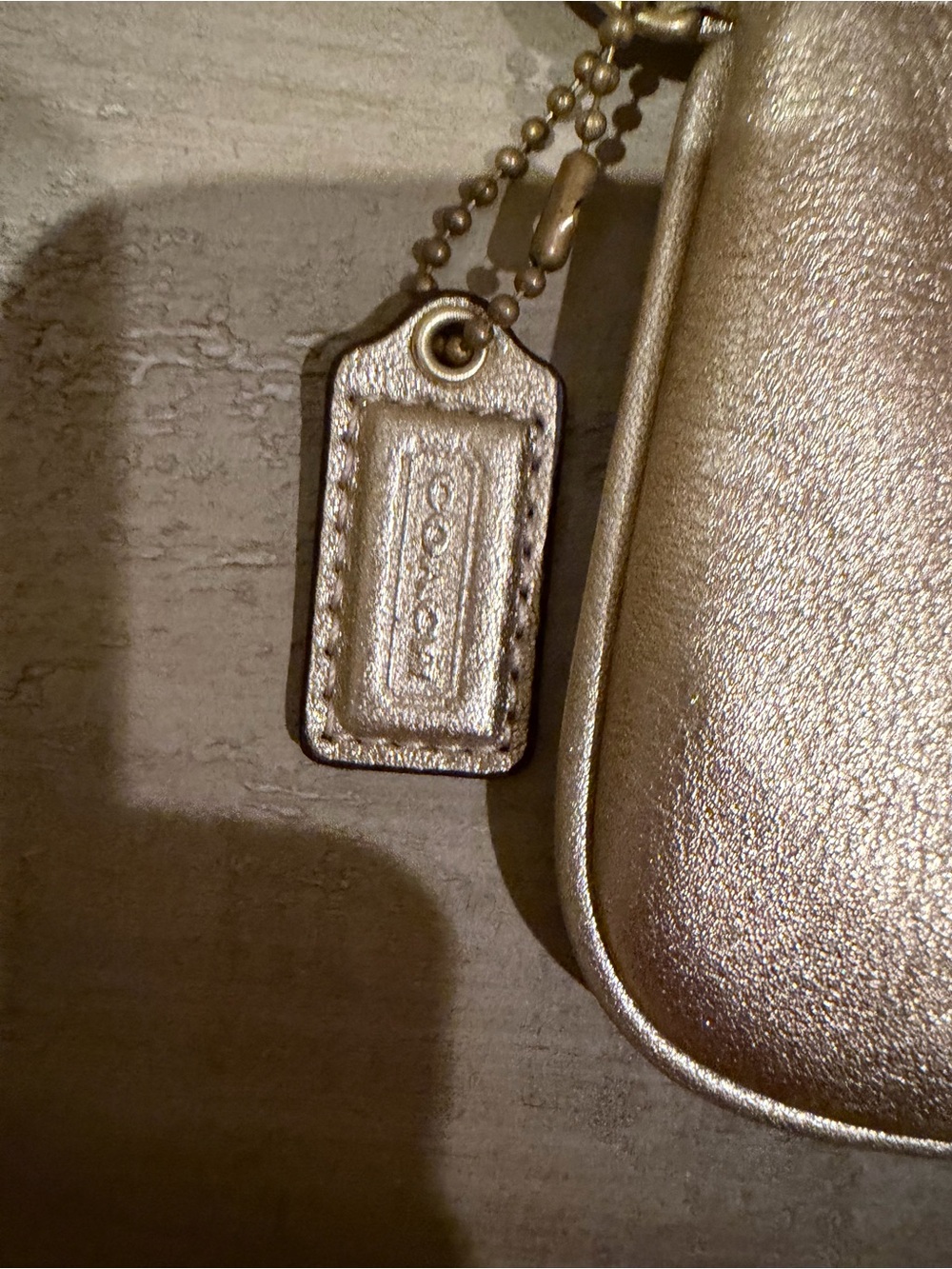 Coach Metallic Gold Leather Wristlet - Picture 3 of 4
